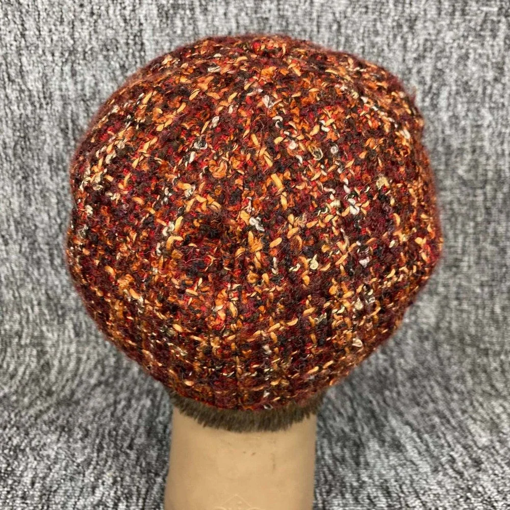 San‎ Diego Hat Co Newsboy Cap Women Medium Red Wool Blend Tweed Cabbie Hat